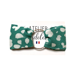 Bracelet en tissu imprimé turquoise Rello made in France Atelier Madeleine idée cadeau