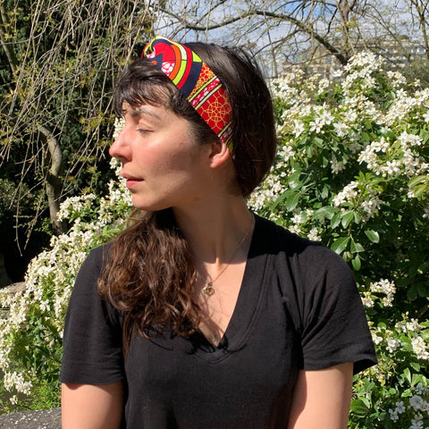 Headband Nadia à nouer made in France en wax Atelier Madeleine