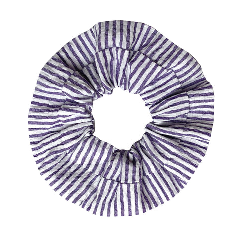 Chouchou seersucker rayé violet made in France Atelier Madeleine