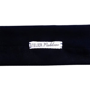 Headband en velours bleu made in France Atelier Madeleine