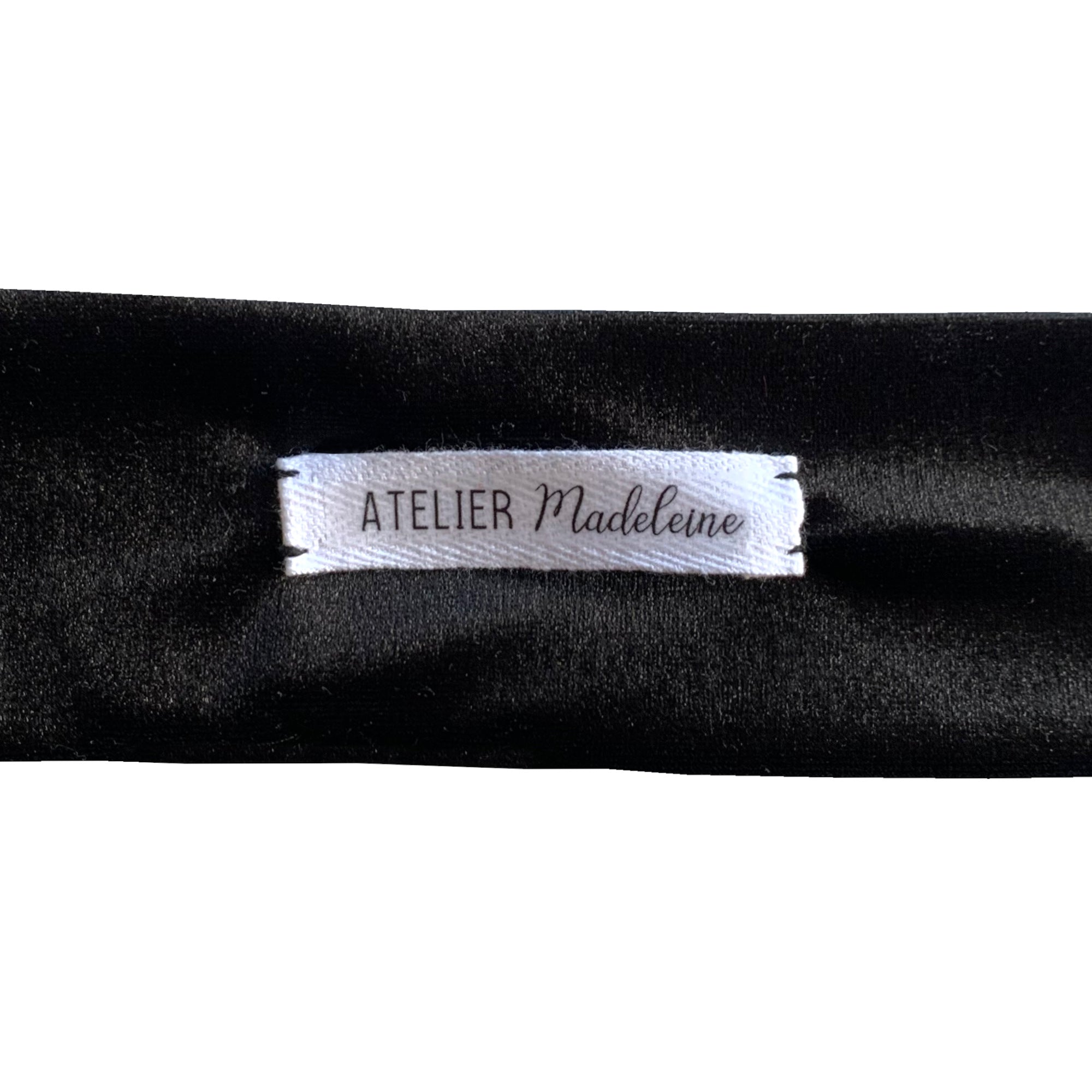 Headband en velours noir modulable avec fil de fer made in France Atelier Madeleine