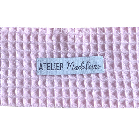 Headband soin en nid d'abeille rose à scratch pour le démaquillage made in France Atelier Madeleine