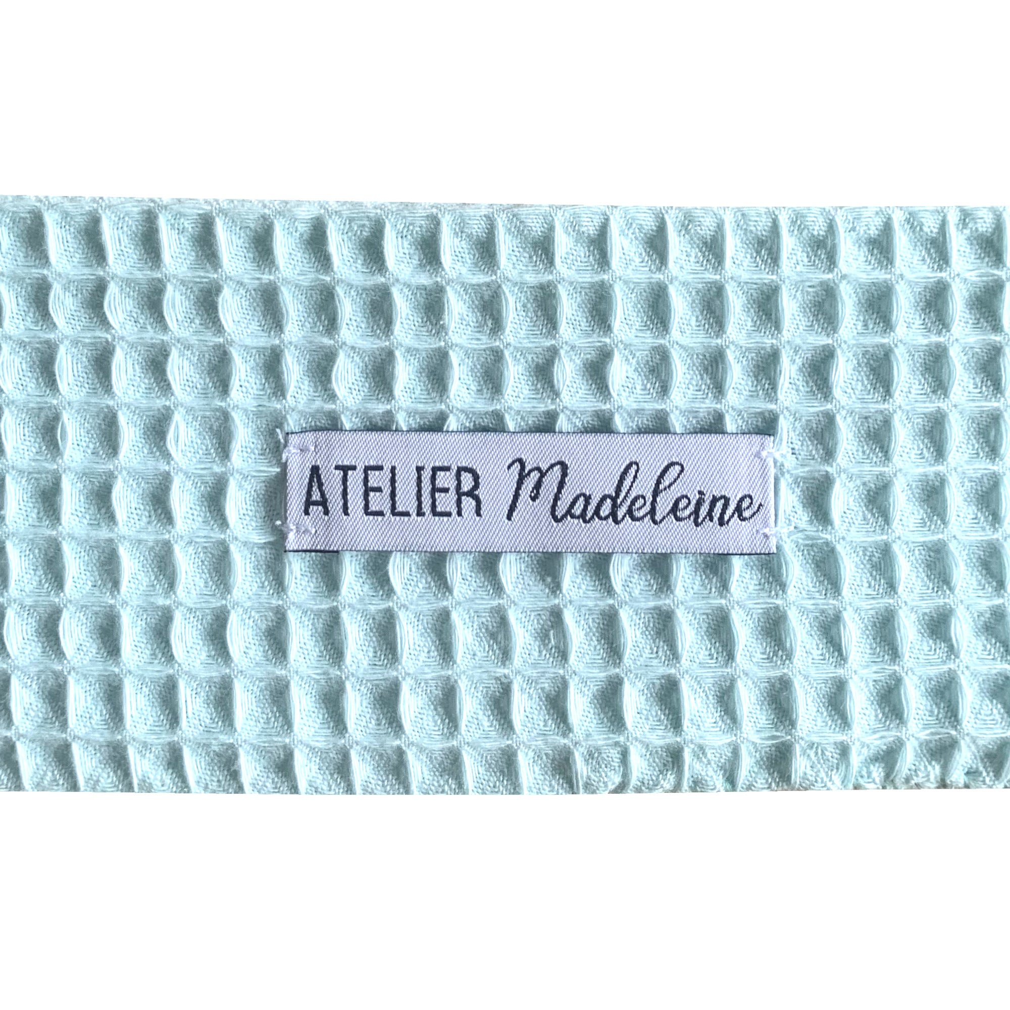 Headband soin en nid d'abeille vert d'eau à scratch pour le démaquillage made in France Atelier Madeleine