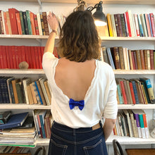 Charger l&#39;image dans la galerie, Noeud cache-agrafes de soutien-gorge Atelier Madeleine made in France bleu électrique