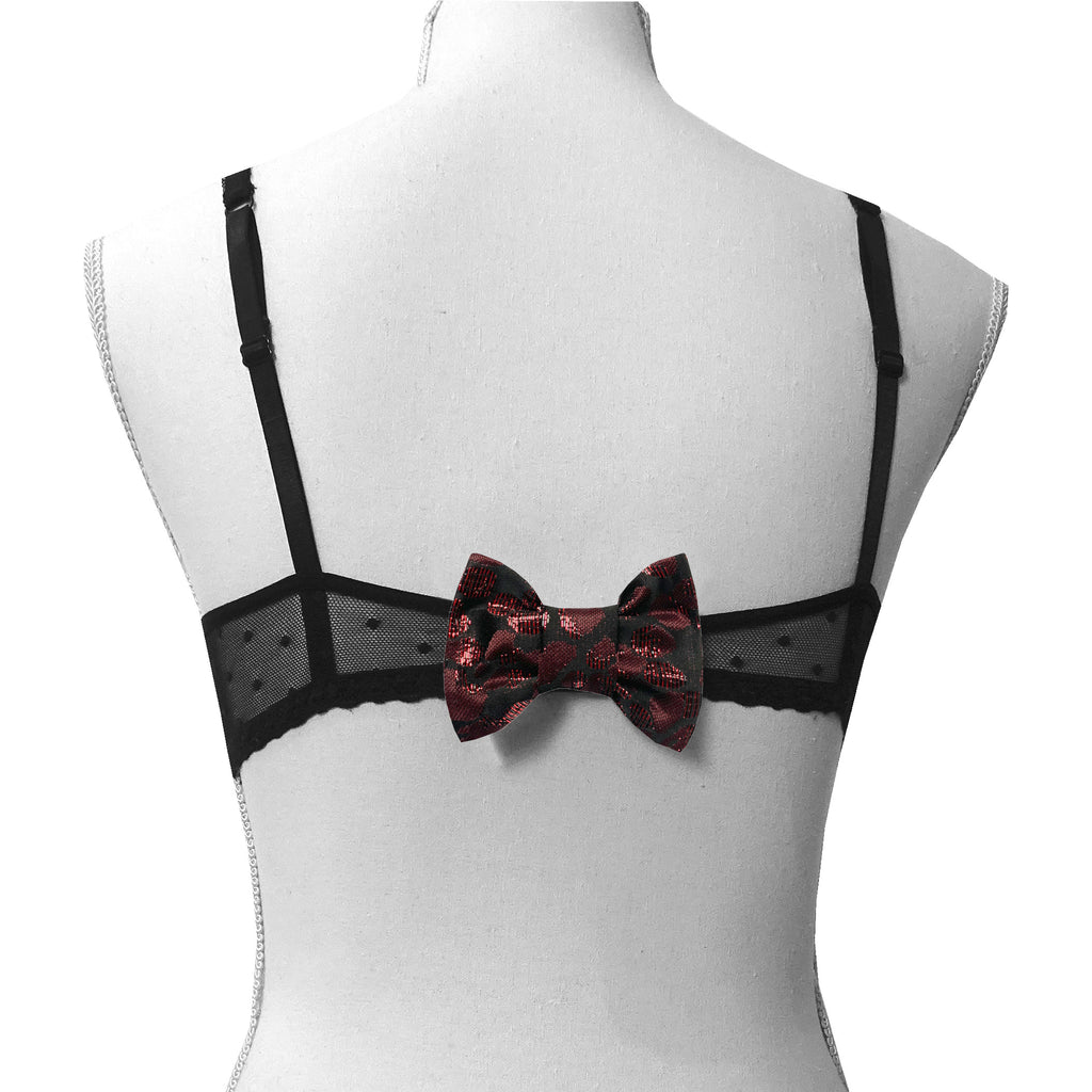 Noeud cache-agrafes de soutien-gorge Atelier Madeleine made in France haute couture rouge