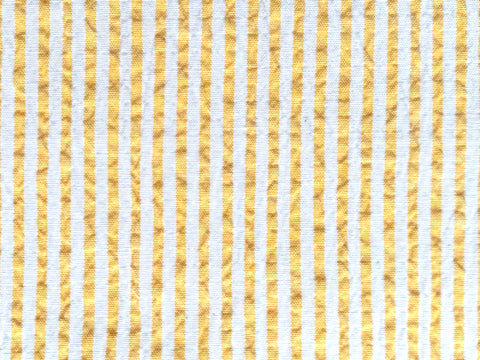 Chouchou seersucker rayé jaune made in France Atelier Madeleine
