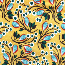 Charger l&#39;image dans la galerie, Chouchou foulard jaune imprimé Selyn made in France Atelier Madeleine